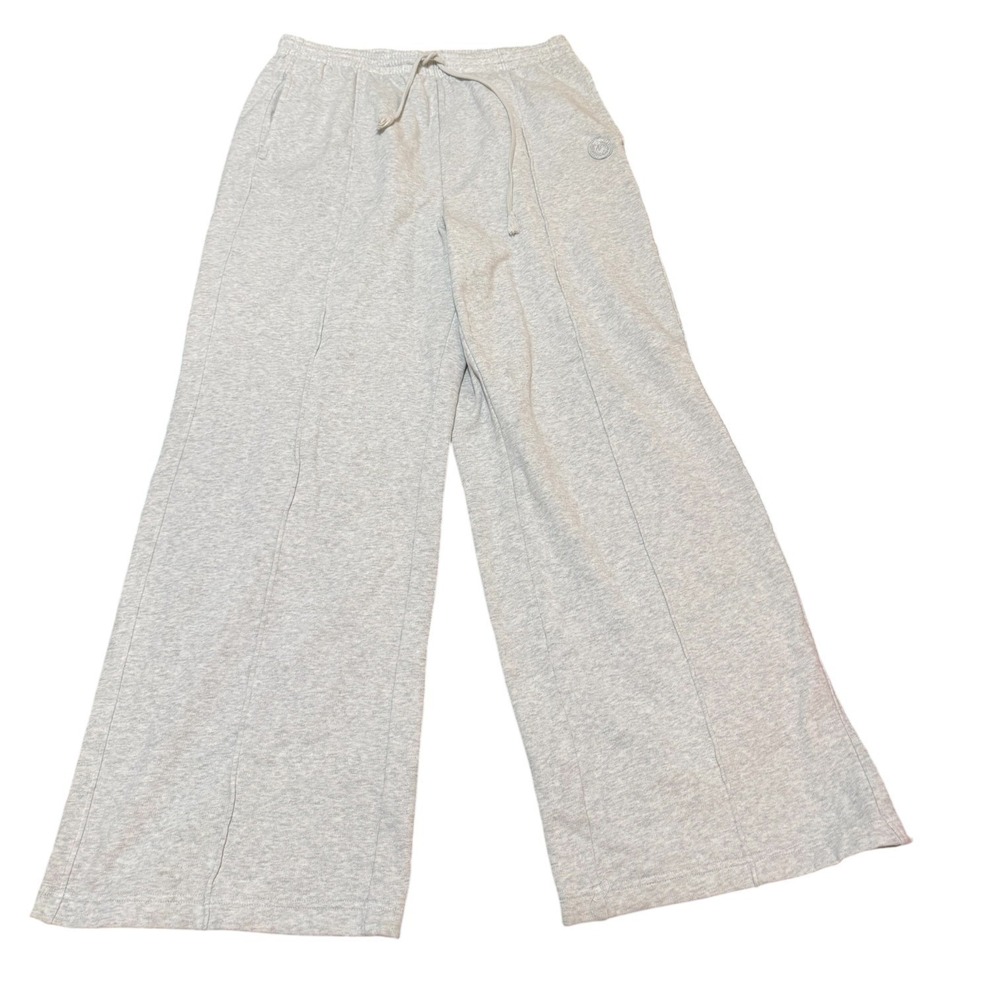 Victorias Secret PINK Wide Leg Cozy Pintuck Sweatpants Gray XL Loungecore